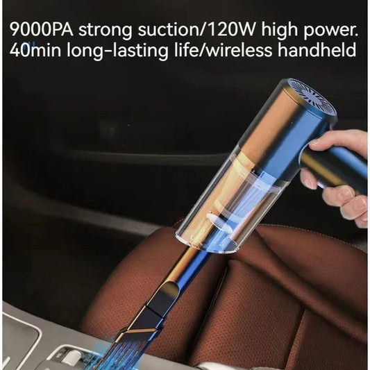 Powerful compact, wireless, and portable handheld vacuum cleaner with powerful suction & blowing | Can be used in Home & Car